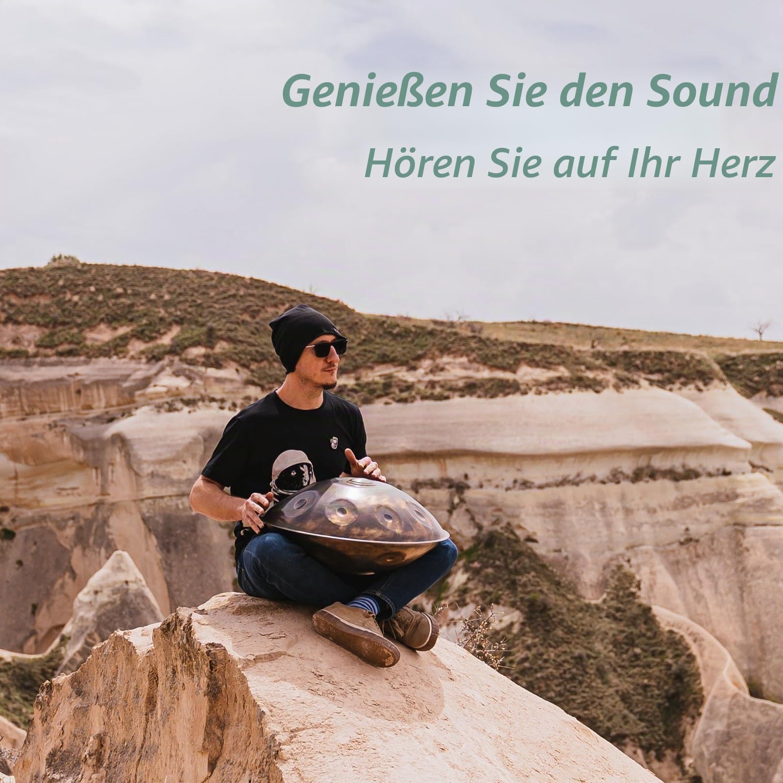 Handpan Drum 432Hz/440Hz, 9/10/12 Noten 55cm Percussion Instrument Mit Drum-Tripod, Stahl Handpan Instrument Für Meditation Yoga Sound Healing (Color : 440Hz, Size : 12 Notes)