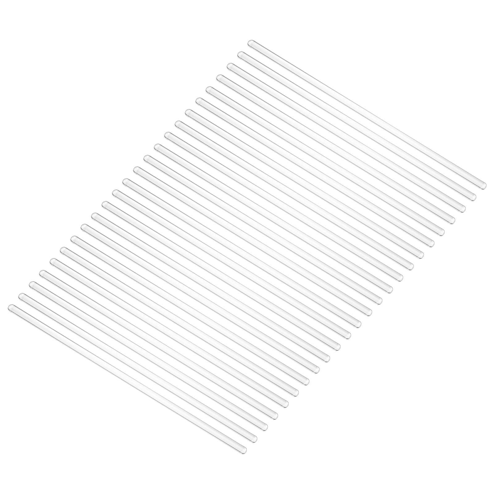 PATIKIL Varilla De Vidrio De Borosilicato, Varilla De Vidrio Para Mezclar De 25Cm Y 6Mm De Diámetro Para Café Cócteles Y Laboratorio, 24 Unidades