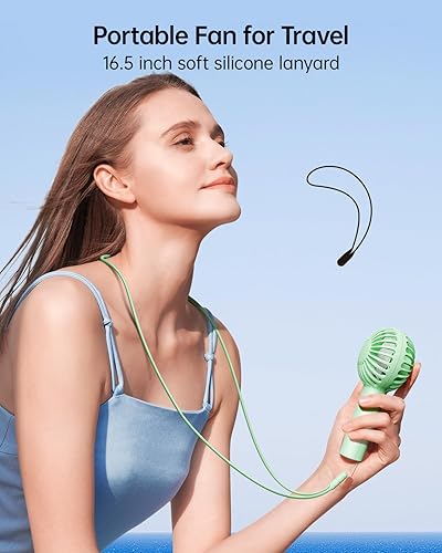Miniatura 6 de SWEETFULL Mini ventilador portátil potente ventilador de mano recargable, 3 velocidades, ventilador de mano pequeño personal para viajes,