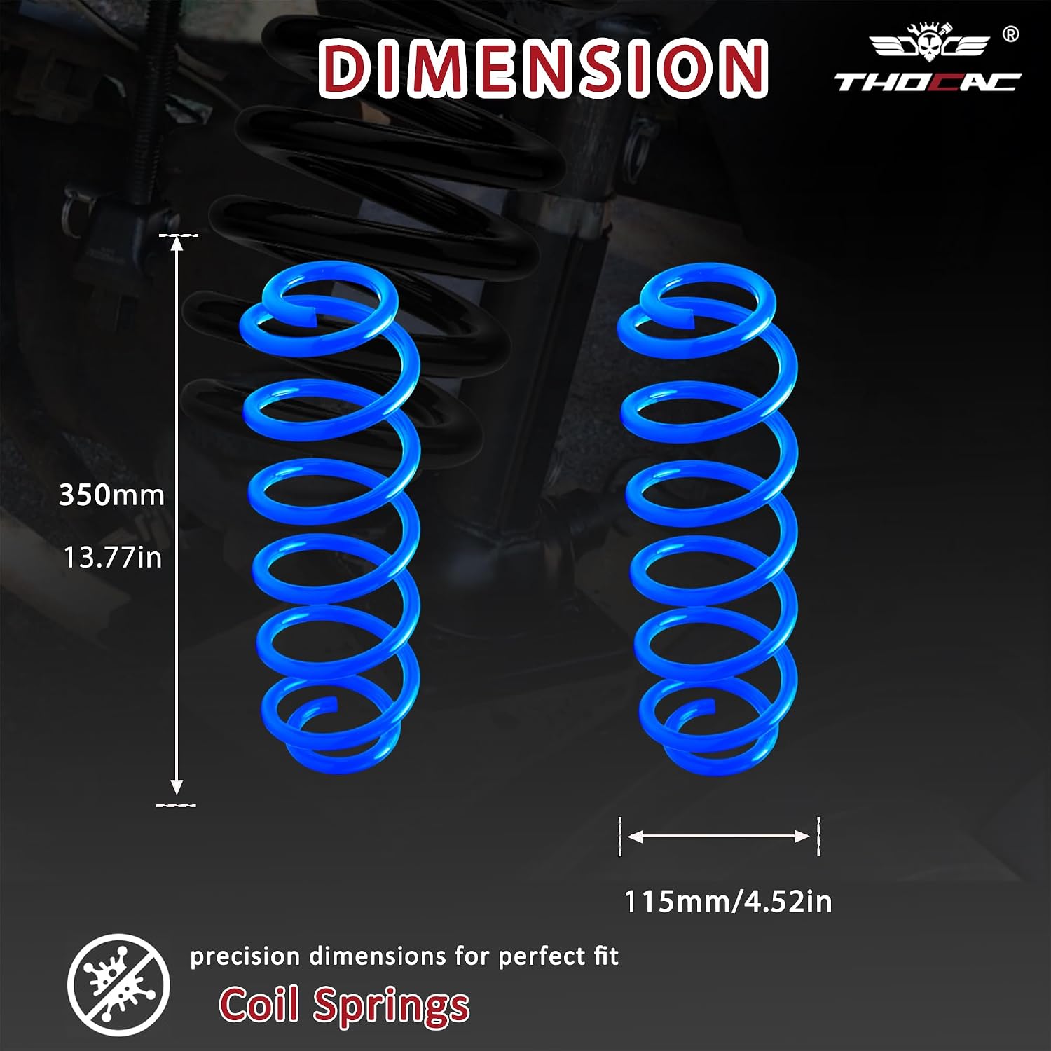 Rear Heavy Duty Coil Spring Pair - Compatible with VW Beetle 2012-2019, Jetta 2005-2018, Golf/Rabbit/GTI 2006-2010 Replaces OEM# 1K0511115BE & 39420 (Blue)