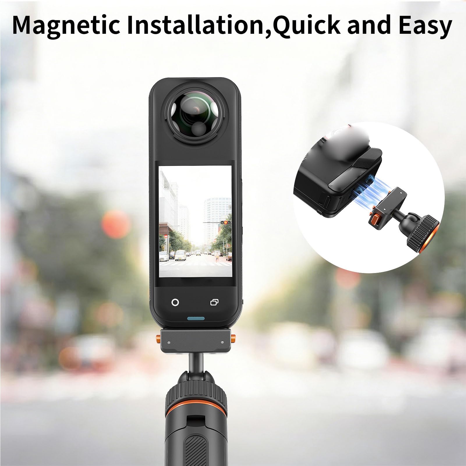 Trípode de Poste de Extensión Compacto para Ace Pro 2 X5 X4 Air, Soporte Magnético Extensible de Liberación Rápida de 17-41 Cm, Rótula de Bola de 360°, Empuñadura
