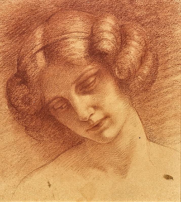 Art visage de femme pensive Armand Point pour murs vides grand tableau toile