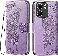 EASSGU Case for OPPO A5X (6.67 Inches) Flip Folio Leather Magnetic Phone Cover with 3 Card Slots 1 Wallet, Case - Light Purple