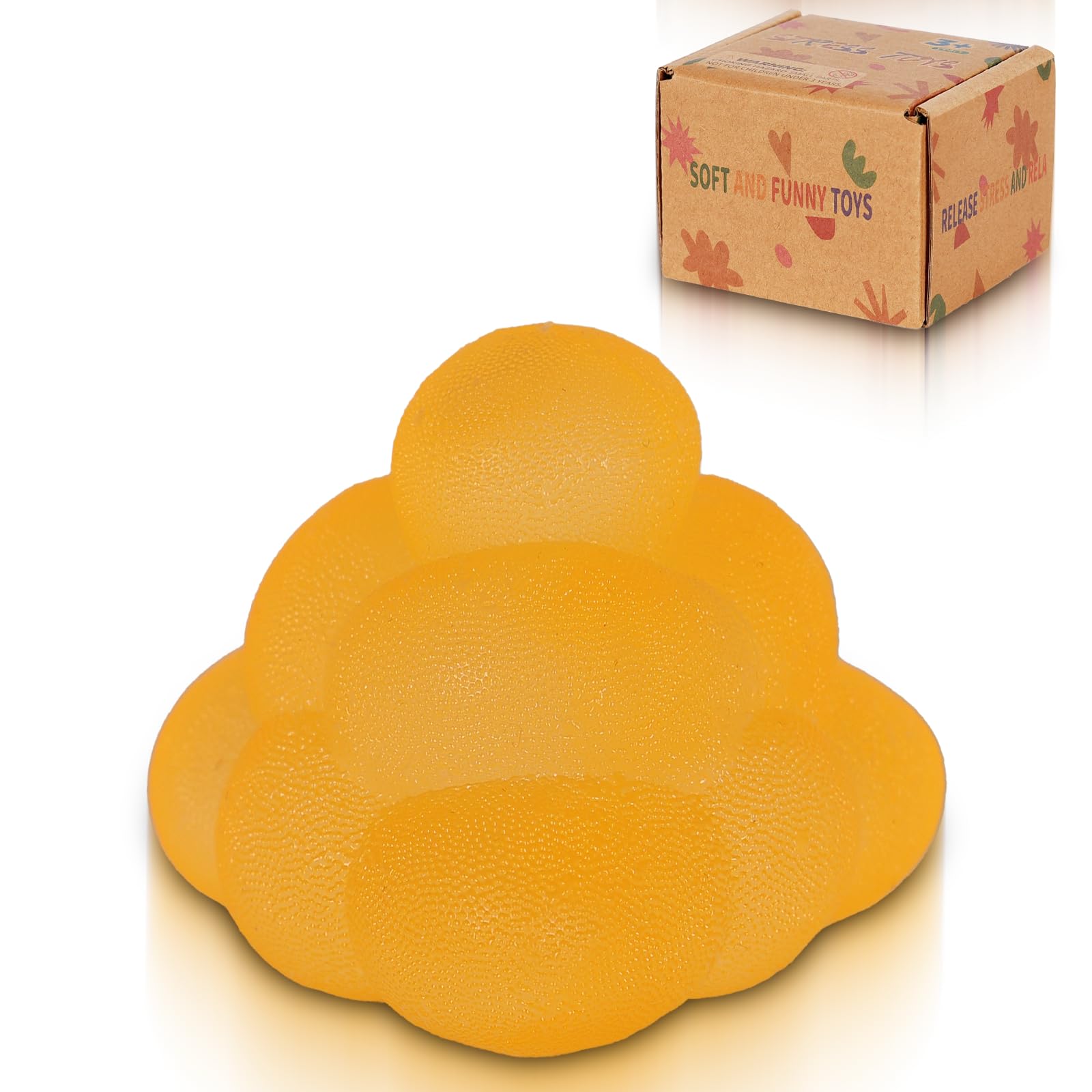 Copfeqyr 6cm Matte Squishy Pyramid – Soft Touch Squeeze Toy for Kids & Adults, Sensory Stress Relief Toy, (Yellow)