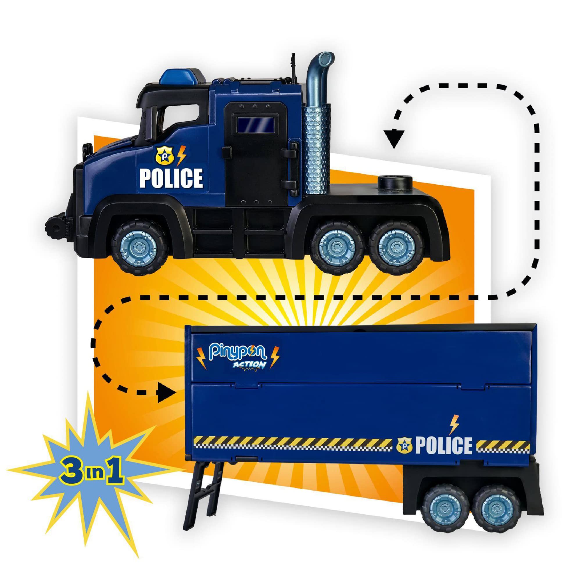 Pinypon Action Traps In The Police Station Playset - 3 Floors, Light & Sound Alarm, Includes 2 Figurines, Superhero Accessories - View #3