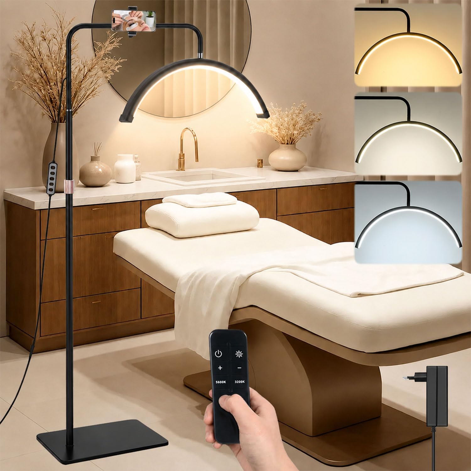 Lampada a LED per ciglia a mezzaluna, 58,4 cm, 40 W, dimmerabile, con