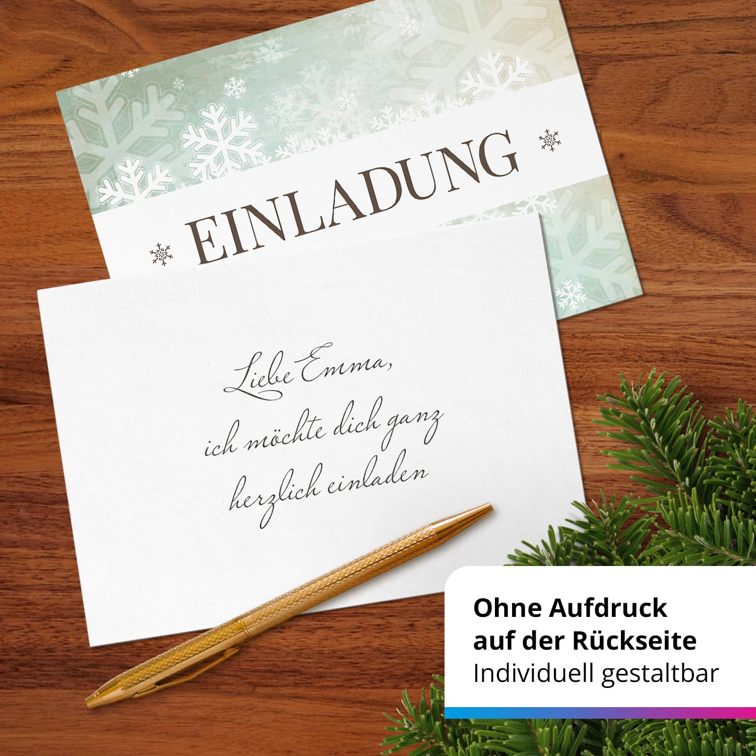 10 Weihnachts-Einladungskarten Mit Umschlägen – Vintage Kranz-Design, Perfekt Für Firmenfeier & Private Treffen
