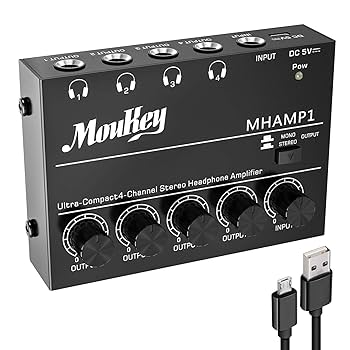 Amazon.com: Moukey Headphone Amp Amplifier 4 Channels Metal