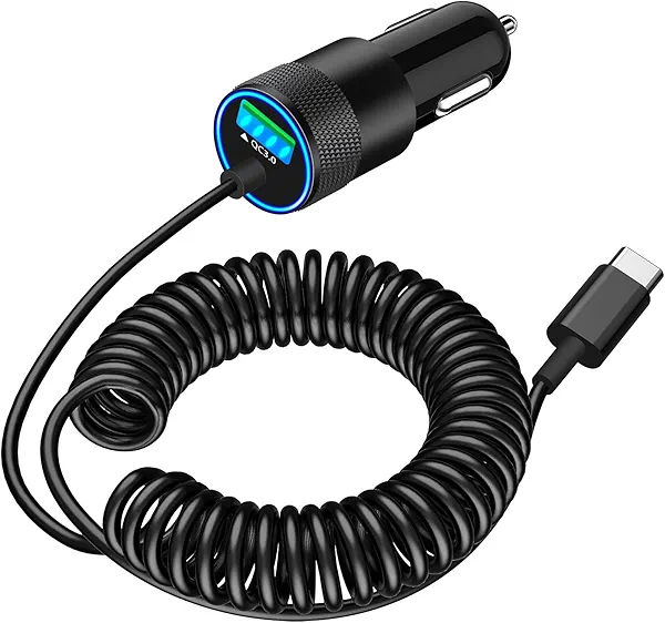 【MFi Certified】iPhone 17 Car Charger Fast Charging, Braveridge 75W USB C PD&QC Car Power Cigarette Lighter USB Charger with 6FT Type C Coiled Cable for iPhone 17/17 Pro Max/16/15/Galaxy S25/S24/Pixel