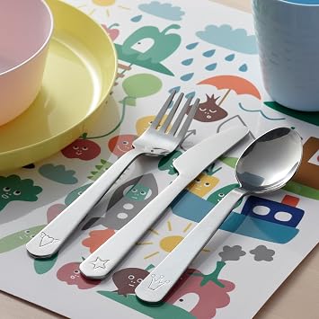 Ikea FABLER 3 parçalı çatal bıçak seti, paslanmaz çelik