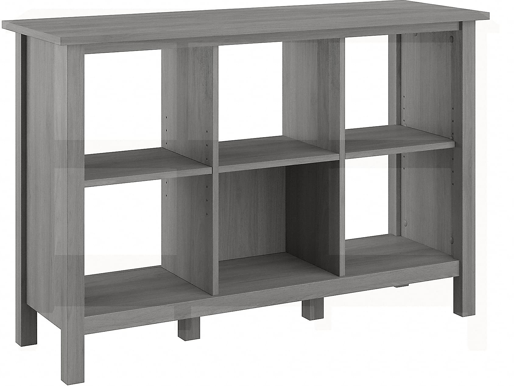 Bush Furniture Broadview 6 cubi, soluzione di archiviazione per casa e ufficio, scaffale compatto per spazio di lavoro, organizer multiuso per libri, 30 W, bianco puro