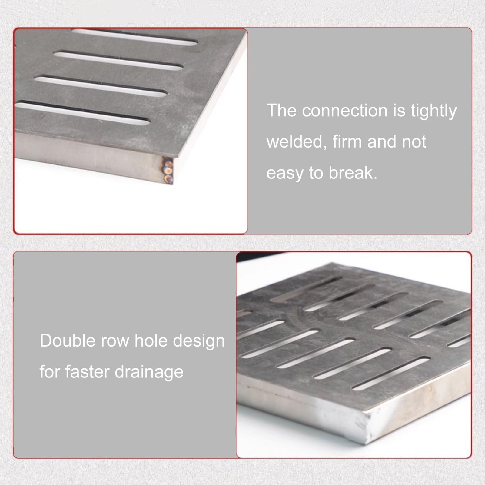 Copertura di scarico per fognature in acciaio inox, per patio, vialetto, piscina, giardino, doccia, deviatore di scarico delle piante (30 x 30 x 3 cm)
