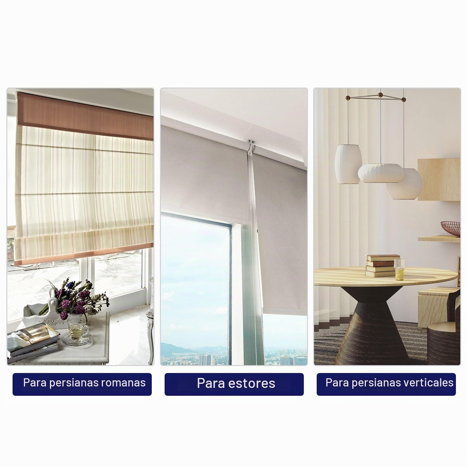 QUARKZMAN Peso para Cordón de Persiana, 4 Unidades de 80mm, Accesorios para Cortinas, Ventanas, Persianas, Cadenas de Cuentas, Manija, Romanas, Verticales, Enrollables, Blanco
