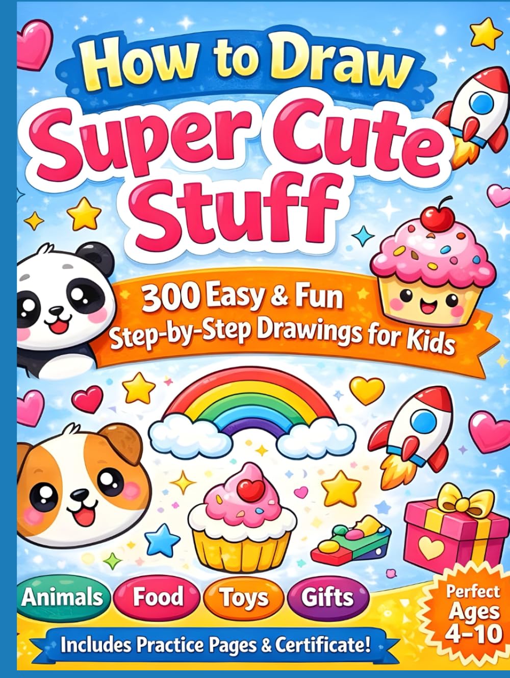 How to Draw Super Cute Stuff: 300 Easy & Fun Drawings for Kids — Animals, Food, Toys, Gifts and More