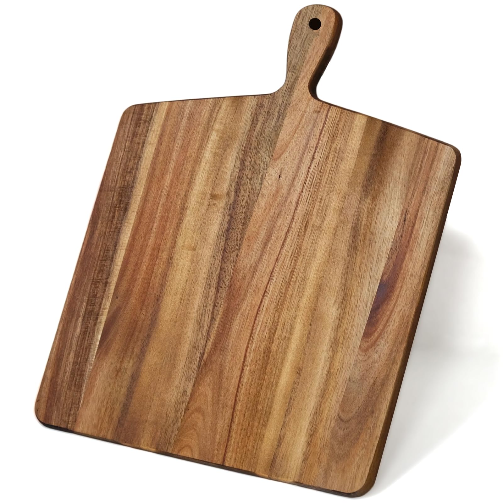 Photo 1 of S310 Acacia Wood Cutting Board with Handle, Wooden Chopping Board for Meat, Cheese, Bread & Vegetables, Decorative Charcuterie Serving Board for Kitchen Cooking, Pizza & Party Dining, 17"x13"