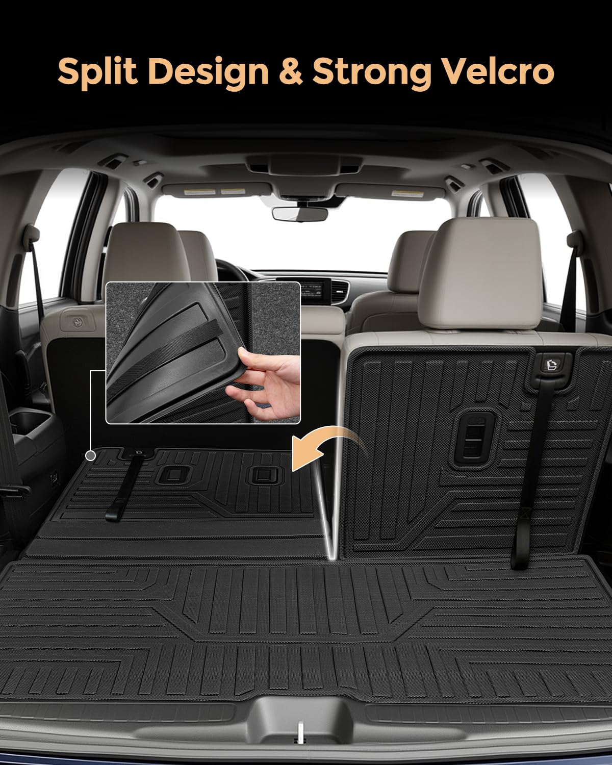 Tappetini Auto Jenofa Per Honda Pilot 2016-2022 7 Posti – TPE Impermeabili, Rivestimento Bagagliaio Incluso, Noir Antiscivolo - 3