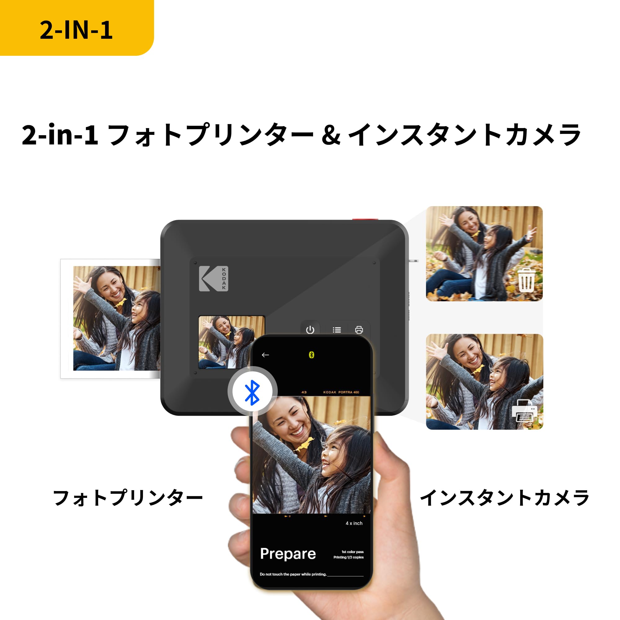 Amazon | コダック KODAK Mini Shot 3 レトロ 4PASS 2-in-1