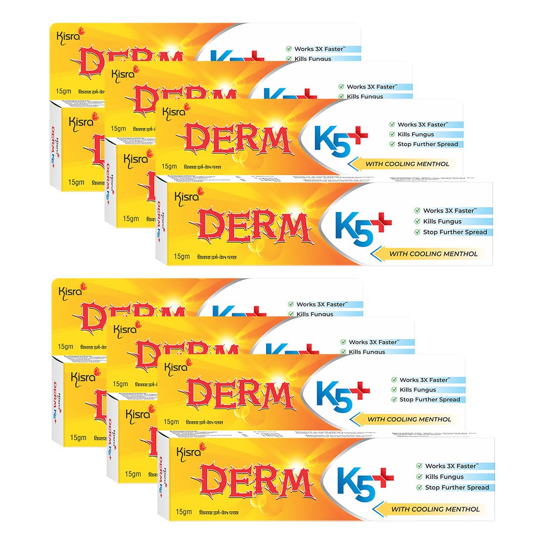 Kisra Derm K5+ Cream for Itching and fungal infection 15gm (Pack of 6)