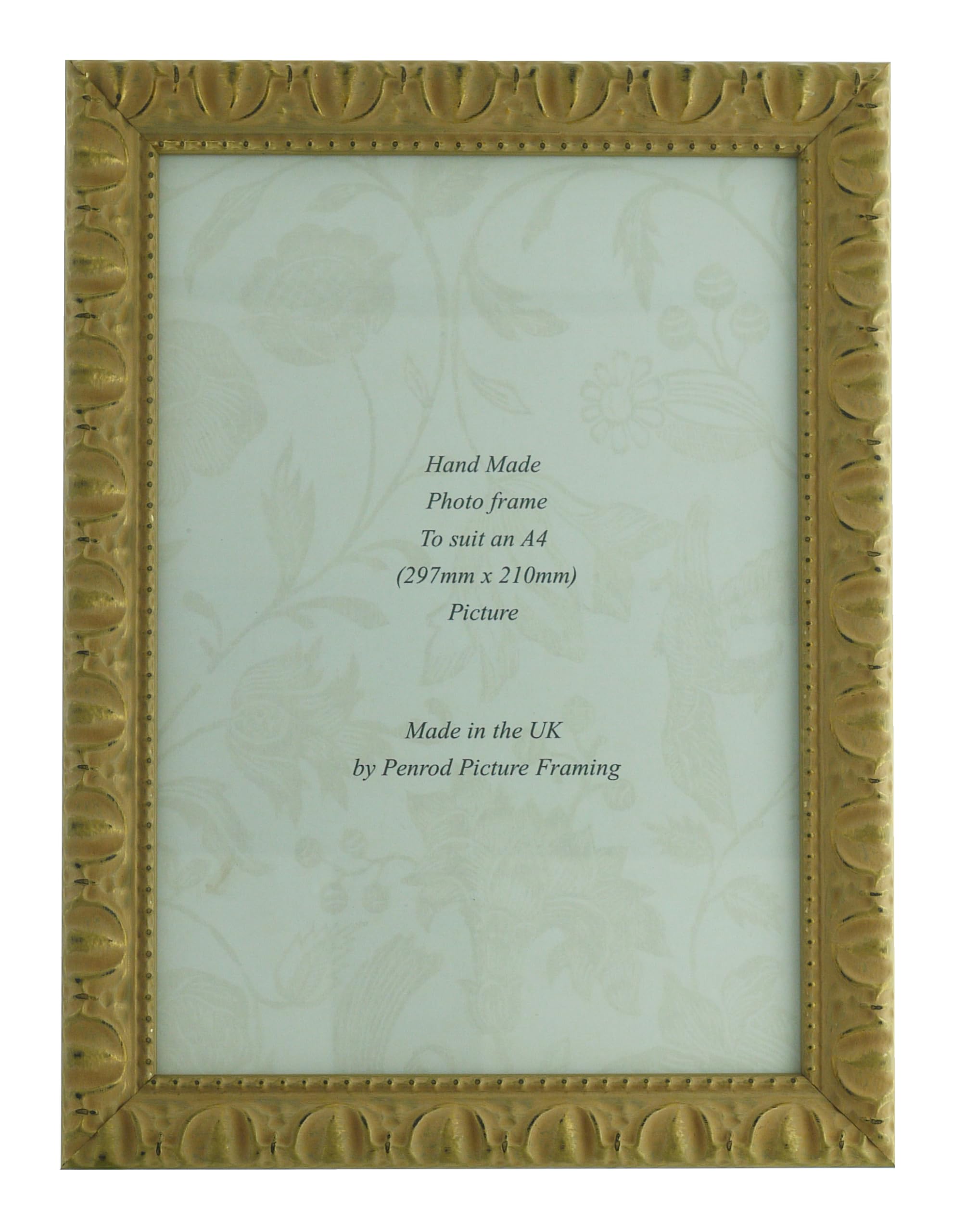 Giselle Hand Made Shabby Chic Vintage Ornate Washed Gold 8 x 10 inch wooden photo frame. Real glass glazed. (Washed Gold, 10 x 8 inch)