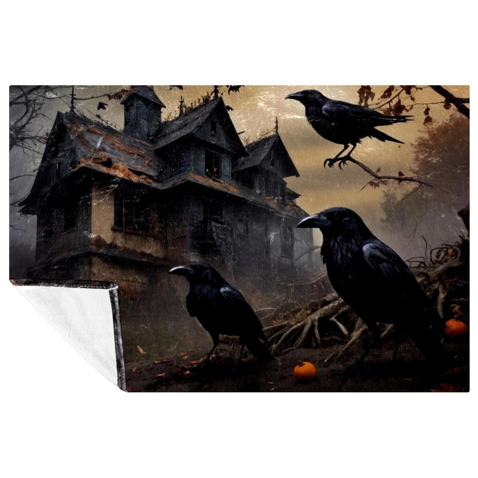 Couverture chaude d'Halloween plaid polaire confortable isolant contre le froid pour lit de chambre