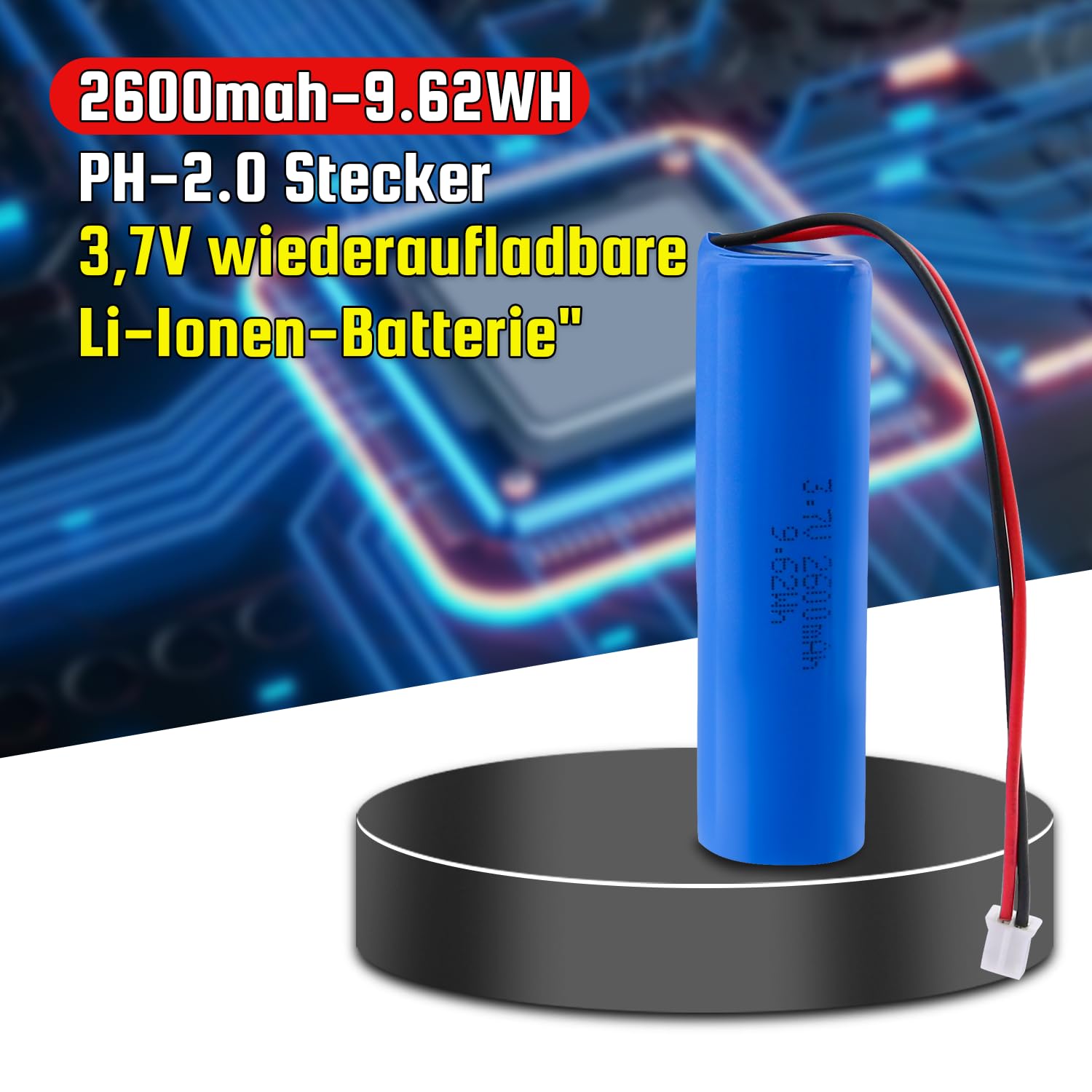 Batteria Litio 3.7V 2600mAh - Con Connettore XH2.54 - Per Progetti Fai Da Te, Giocattoli E Dispositivi Elettronici - Foto 7