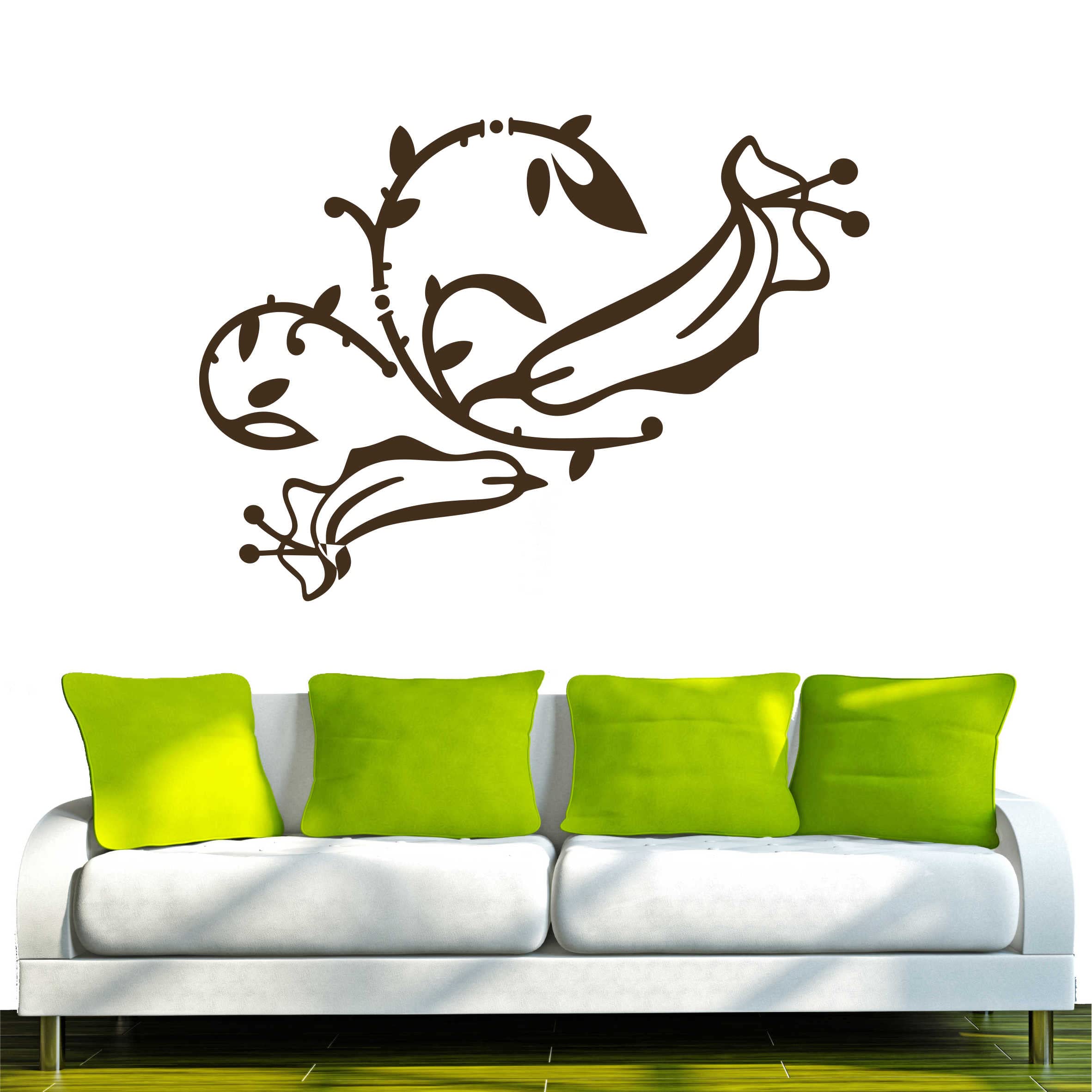 INDIGOS UG - Wandtattoo Wohnzimmer - Wandaufkleber Blume 160x116 cm - braun f67 - Aufkleber Kinderzimmer Schlafzimmer Küche Badezimmer Büro Dekoration