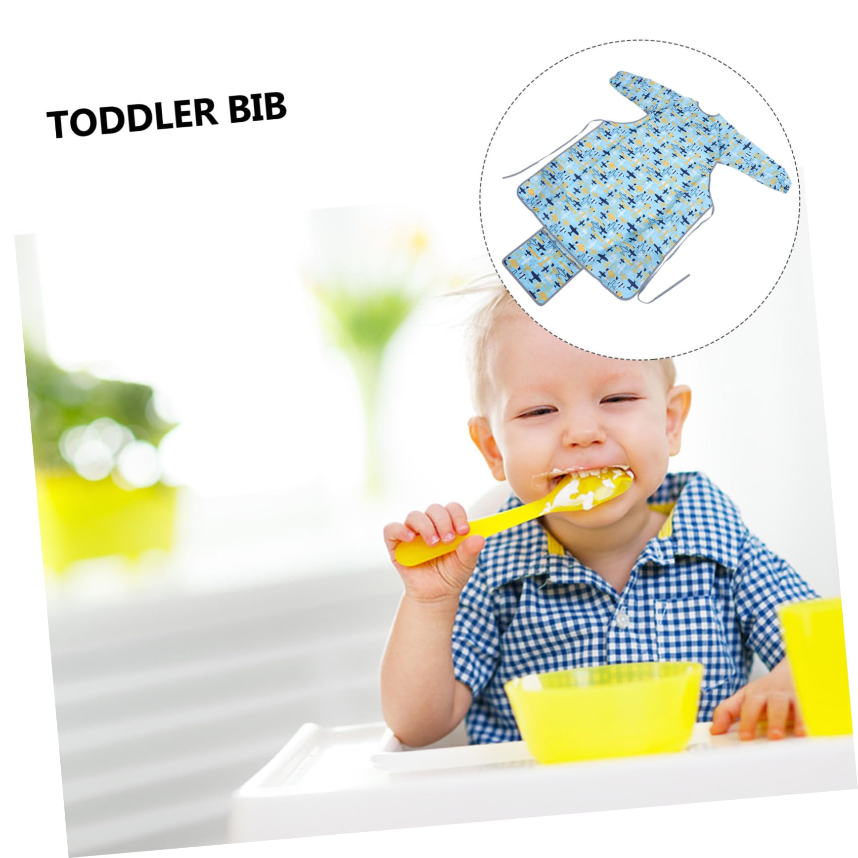 ifundom copertura della sedia da pranzo grembiule Bavaglini carinissimi bavaglini sbavati bavaglini neonata salviette bavaglino a maniche lunghe bavaglino per bambini poliestere Blue