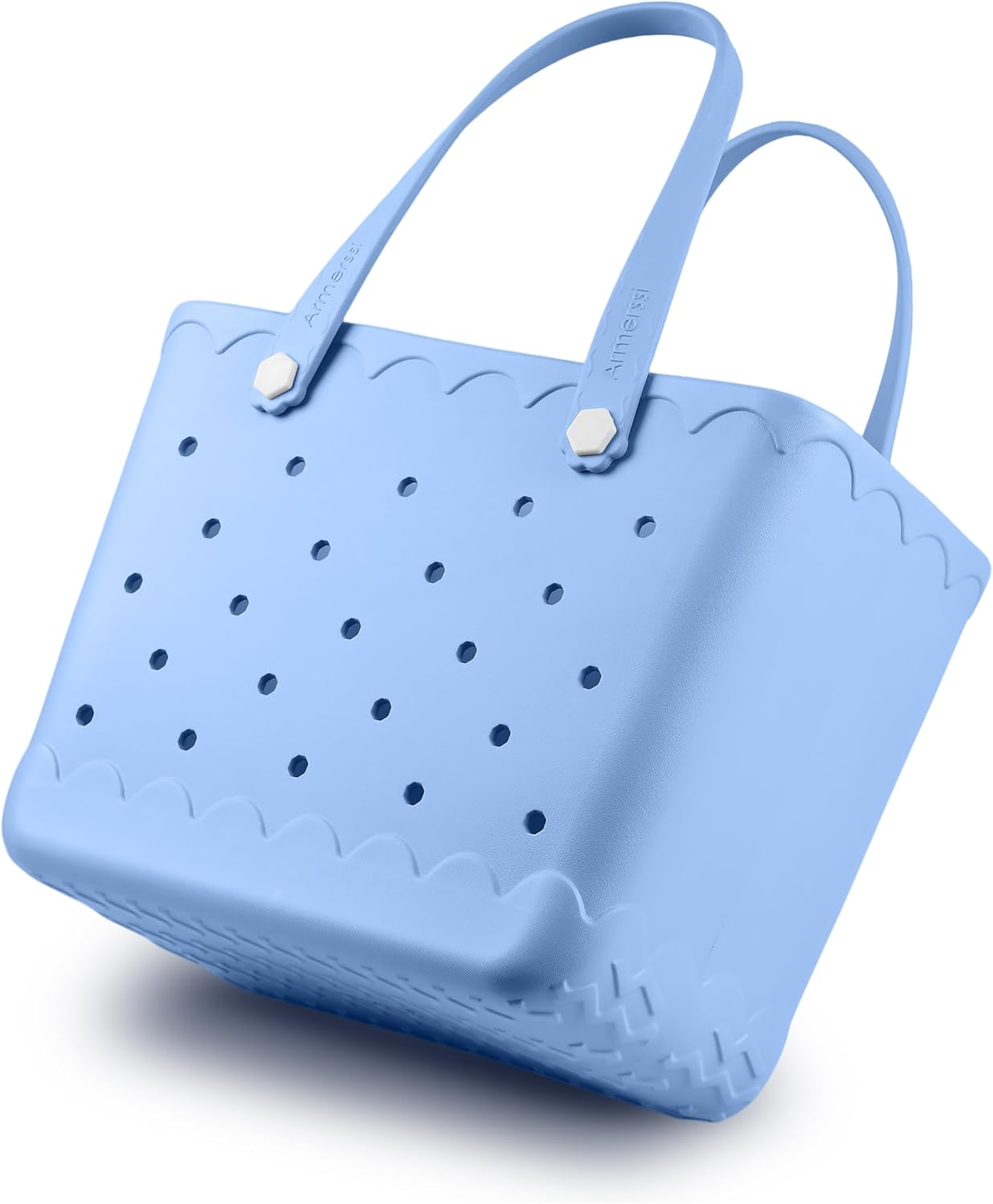 Rubber Beach Tote Bag Waterproof Tip-Proof Outdoor Tote Bag for the Beach Boat Pool Sports Sky Blue New X-Large