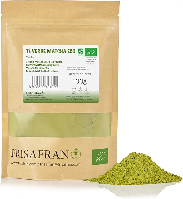 FRISAFRAN Organic Matcha Tea Powder 100g | Ceremonial Grade | Weight Loss