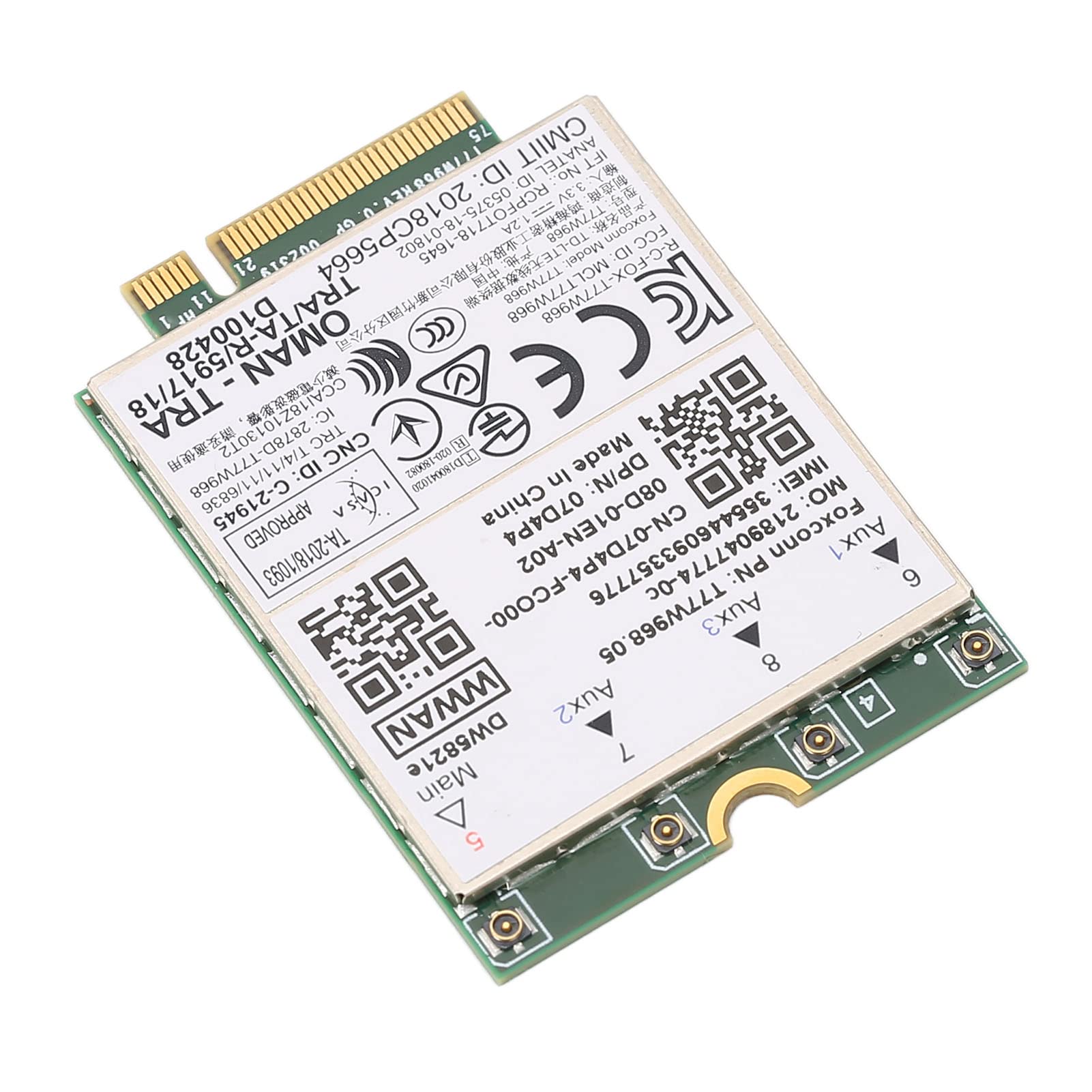 DW5821E 3G/4G/5G WLAN-Karte, Netzwerkadapter WLAN-Karte Geeignet für PCI Express M.2 Spezifikation 3042 Type Key.B Slot, für PC, Laptops