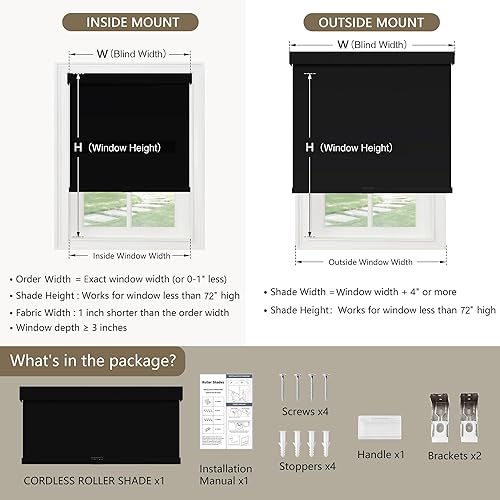 Miniatura 2 de Persianas Enrollables Opacas Inalámbricas para Ventanas de Parada Libre, Bajar Oscurecimiento de Habitación con Cenefa, Persianas de Tela Tejida