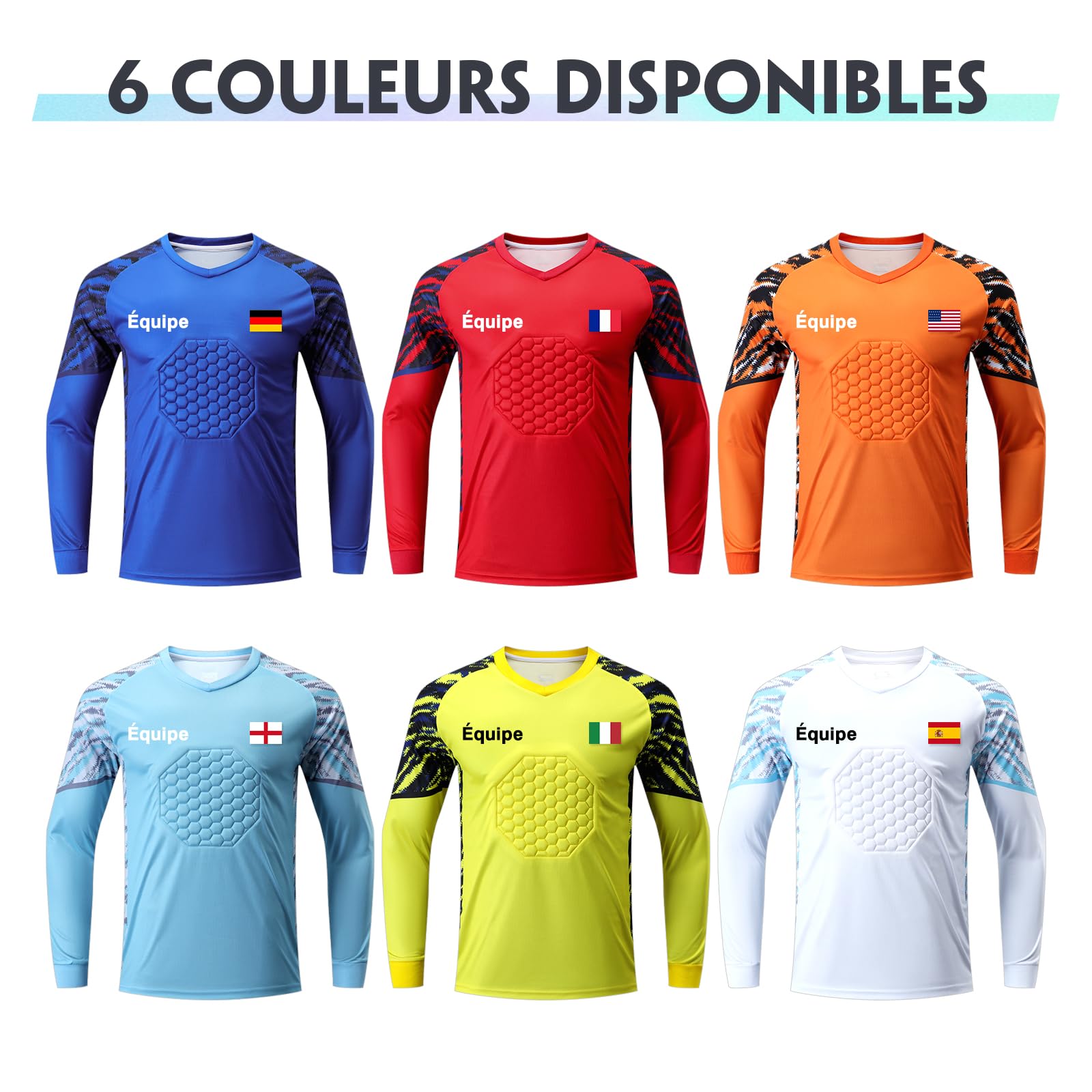 LAIFU Maillots de Gardien De Football Personnalisés-Maillot Gardien de But Adulte Jeunes Enfant