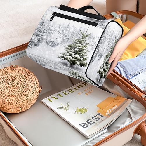 Miniatura 7 de Winter Art Decor Toiletry Bag for Women Travel Makeup Organizer with Hanging Hook Traveling Cosmetic Bags for Toiletries Accessories