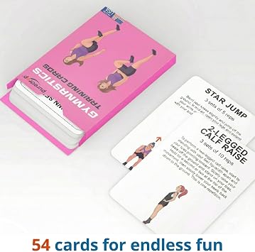 Puredrop Gymnastics Training Equipment Aid Cards: Great Training Drills for Solo Practice. Exercises and Workouts for at Home. Fun Activity for Kids, Youth Junior and Beginners Gymnasts Dance