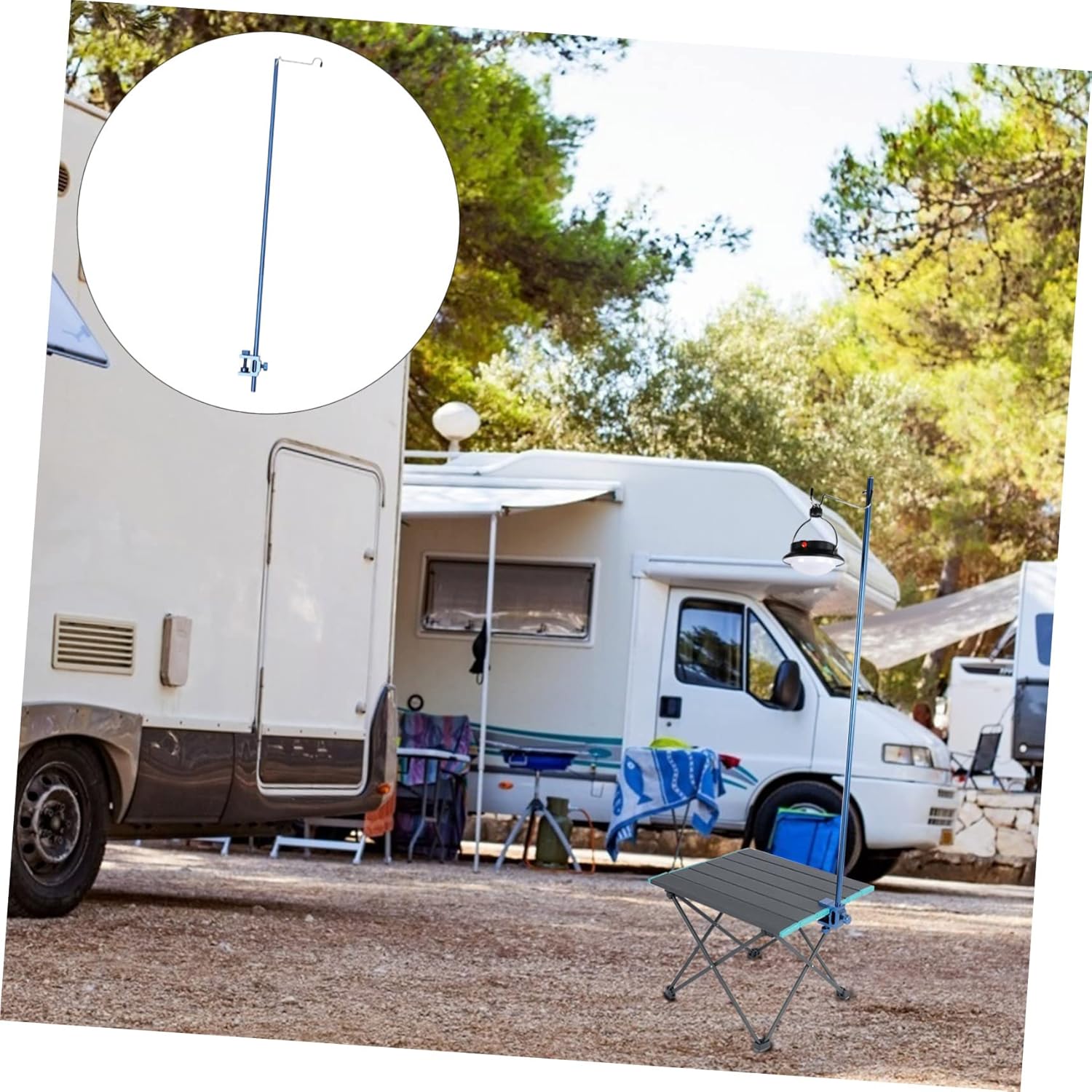 ibasenice Folding Light Stand Camping Light Camping Lamp Outdoor Holder Style Standing Camping Supplies Folding