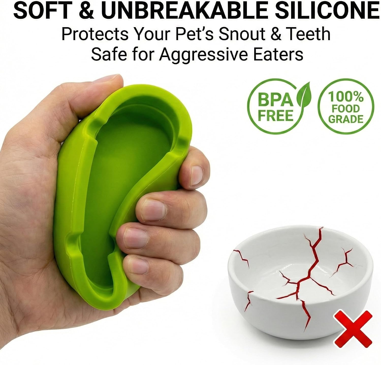 2-Pack Silicone Reptile Food and Water Bowl, Crested Gecko Tank Accessories, Eudimysx Soft Unbreakable Dish for Leopard Gecko & Hermit Crab, Shallow Low Profile & Easy to Clean (Yellow & Green) image 2