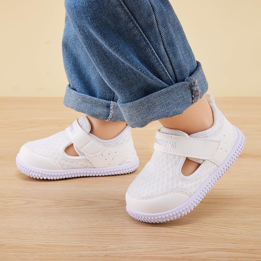 BMCiTYBM Baby Walking Shoes Boys Girls Sandals Lightweight Breathable Sneakers 6 9 12 18 20 24 Months White Size 6-12 Months Infant