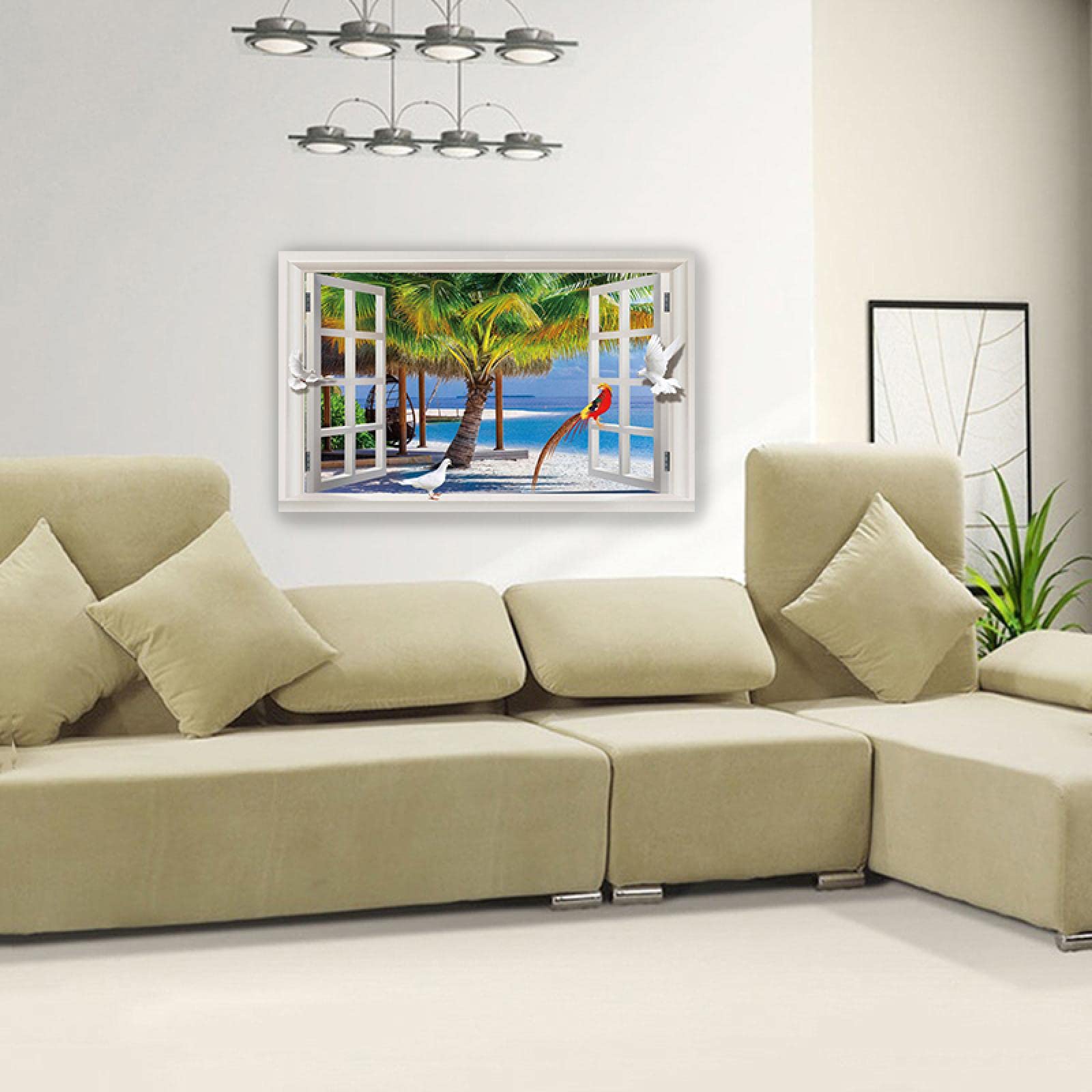Tableau Dali 'Ragazza Alla Finestra' Sur Toile 50x70 Cm - Made In Italy - Prêt à Accrocher