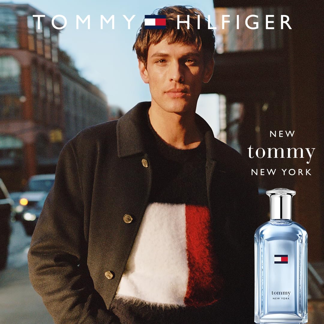 Tommy Hilfiger Tommy New York 100 ml, Eau de Toilette Herren | Fougère-würziger Duft, Würzige und holzige Noten, Blauer Glasflakon