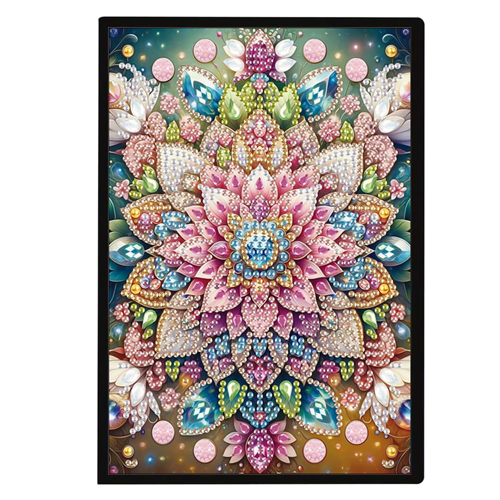 5D Diamond Painting Notebook for Adults, Mandala A5 Diamond Painting Notebooks Journal Kits,Notebooks Arts and Crafts for Beginner,Accessories Gift Box for Crafts Projects