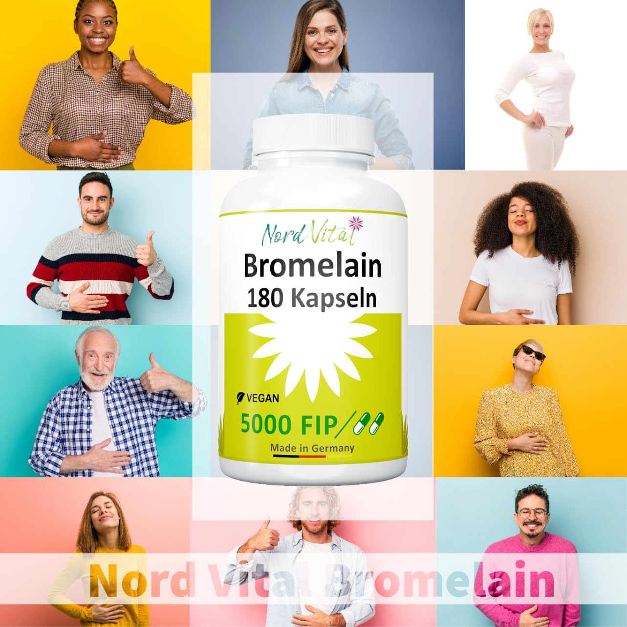 Bromelain Hochdosiert Kapseln - 180 Tabletten - 1000 mg pro Tagesdosis - Natürliches Ananas enzym Extrakt - vegan | Nord Vital - in Deutschland hergestellt (Packung mit 2)