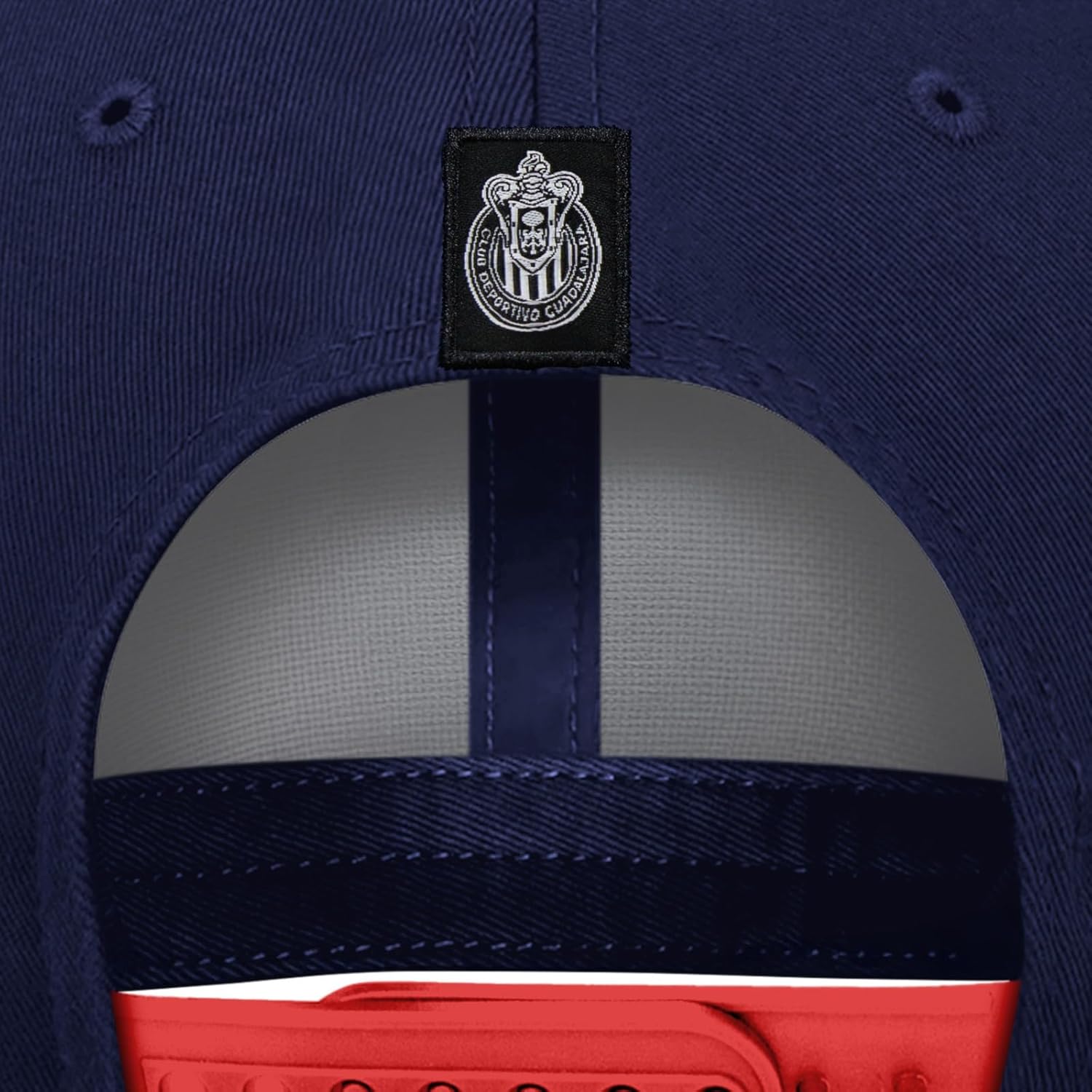 Icon Sports Compatible with Chivas De Guadalajara Official Soccer Cap - Navy w/Red Color Two Tones Design