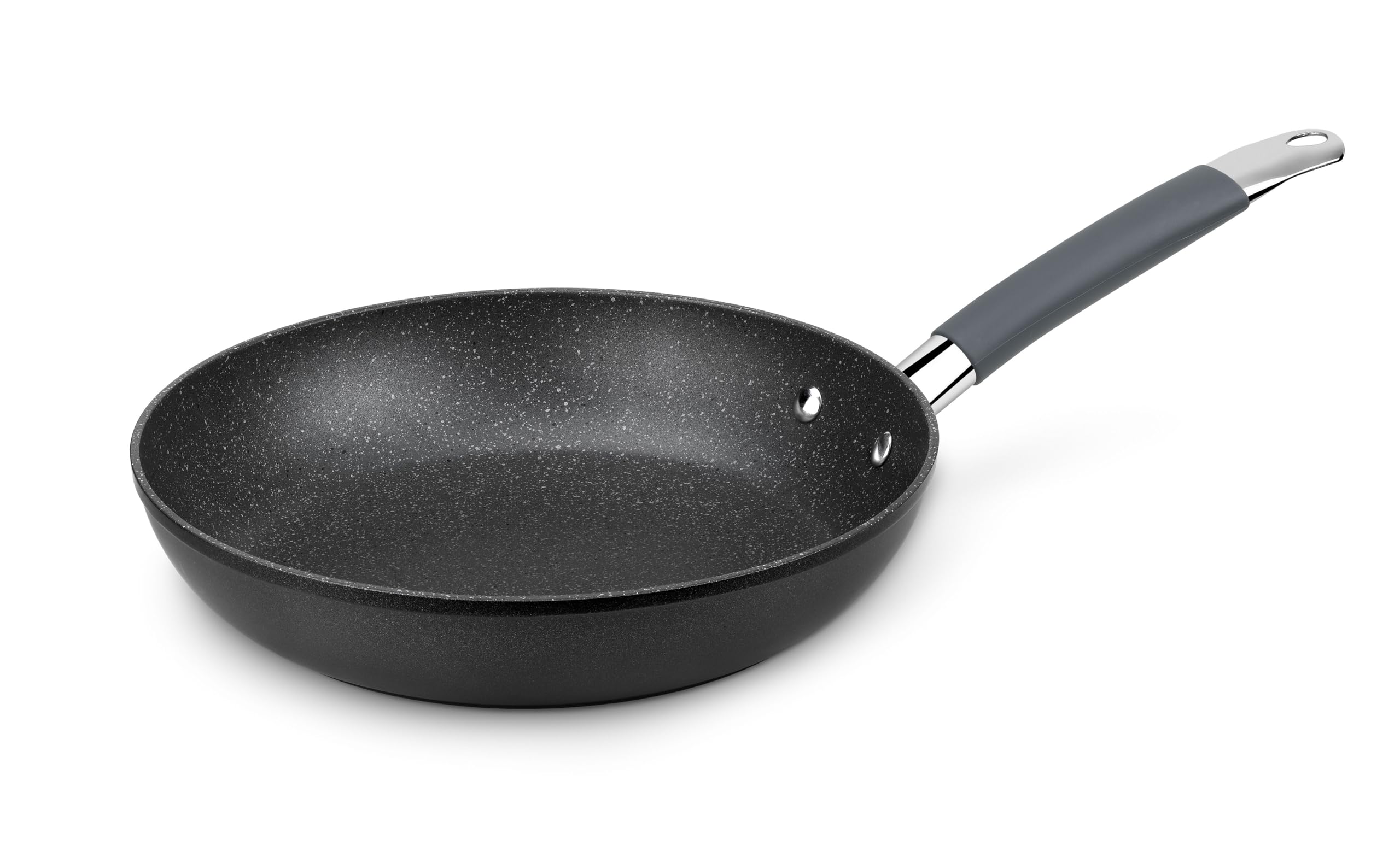 BRA Master | Padella 28 cm, alluminio forgiato, con manico in acciaio inox rivestito in silicone, resistente alla deformazione, adatta a tutti i piani cottura, induzione inclusa