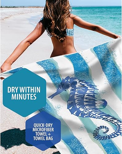 Vista 11 de VENTURE 4TH Toalla de playa de microfibra: secado rápido, compacta, sin arena, absorbente, a prueba de arena y ligera, perfecta para camping, playa