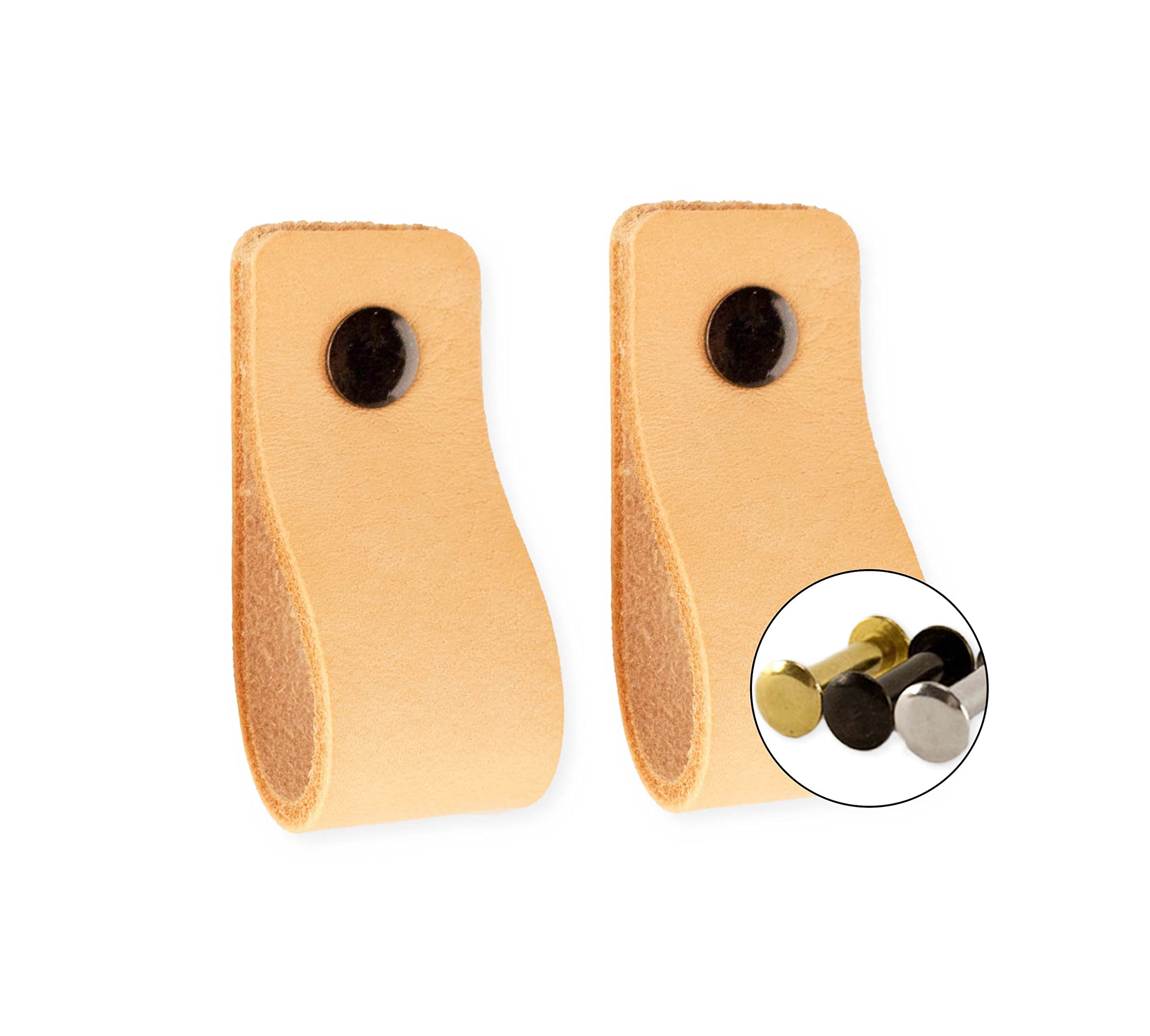 Brute Strength – Skórzane uchwyty meblowe – 12,5 x 2,5 cm – 12 szt. | Uchwyty do szafek, szuflad i komód z pełnoziarnistej skóry; do kuchni, łazienki i mebli drewnianych