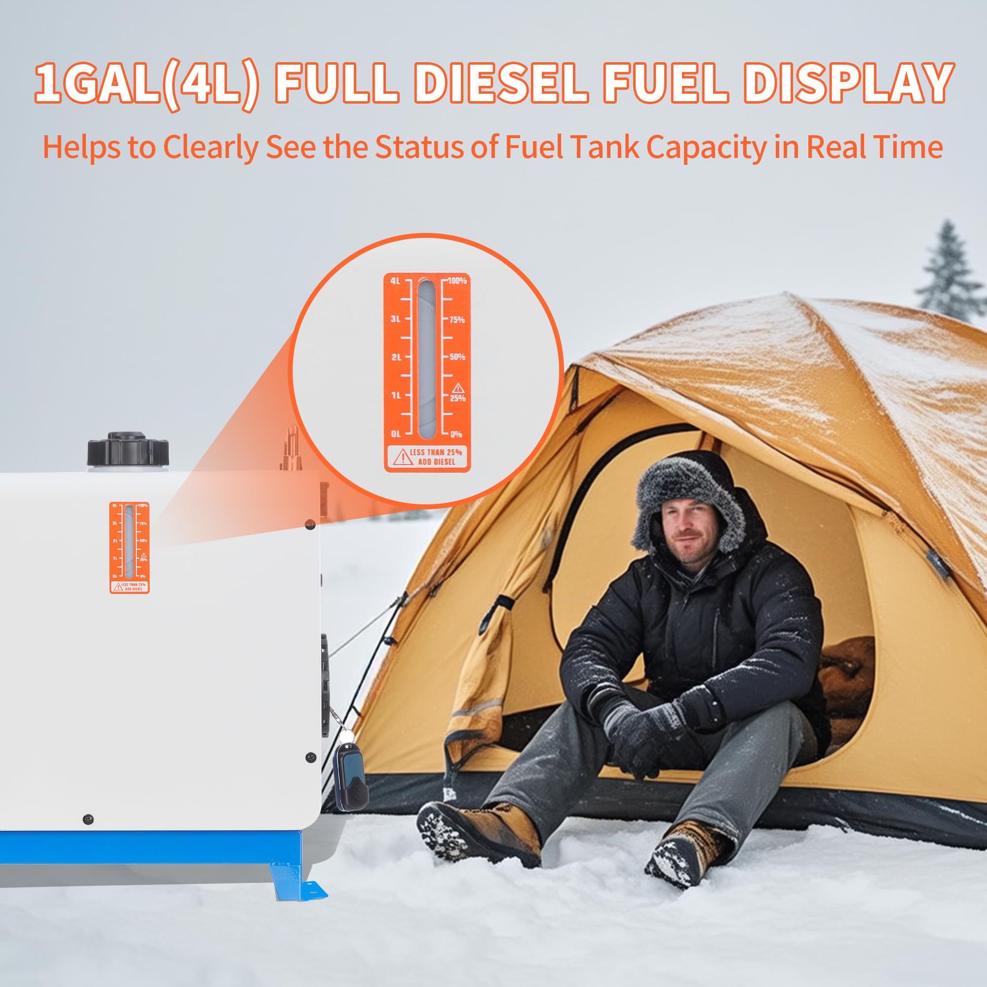 Calentador diesel 8,3KW, calentador de aire diesel integrado portátil azul, 12V/24V, mando a distancia y panel de control LCD para coches, camiones, autocaravanas, calefacción interior