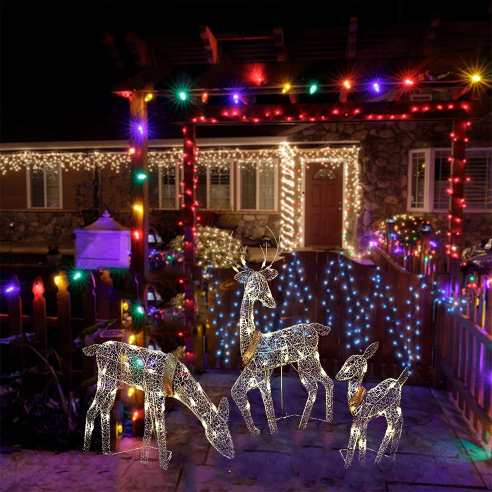 Luci a LED a forma di cervo, renne luminose, decorazioni natalizie per esterni, per cortile, giardino, prato, feste, piccole, medie e grandi, decorazioni natalizie per il
