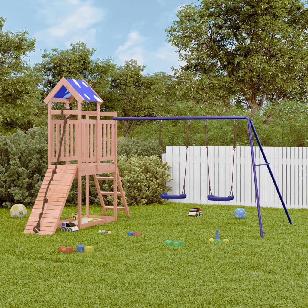 Homgoday Outdoor Wooden Playground with Sandpit and Rock Court | Game for Kids 3-8 Years