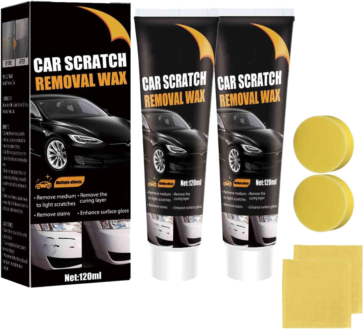 2 PCS Car Scratch Repair Paste, Car Scratch Remover, Car Scratch Removal Wax Cleaning Kit, Car Paint Scratch Repair Paste, Professional Car Scratch Removal System for Various Surfaces