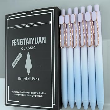 Fengtaiyuan Zi05, Stylish Gradient Color Pen, Black Ink, 0.5mm Extra Fine, Gel Ink Rollerball Pens, Writting Smooth, Rubber Spray Zi05